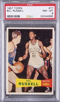 1957-58 Topps #77 Bill Russell SP Rookie Card – PSA NM-MT 8